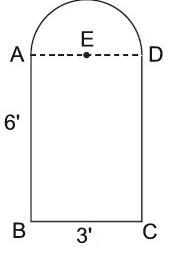 Given that ABCD is a rectangle, find the total area of the figure below. Round your answer to the nearest