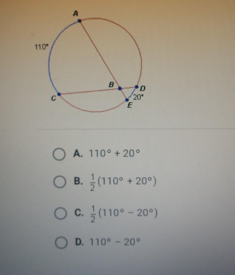 Which Expression Gives The Measure Of Angle ABC?