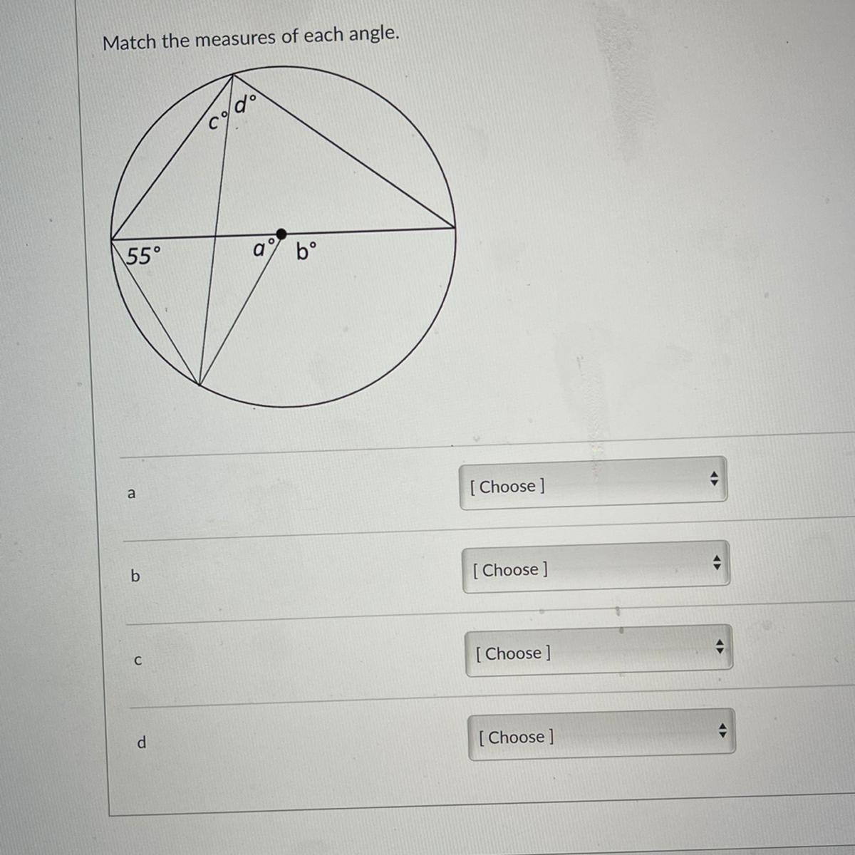 Match the measures of each angle 