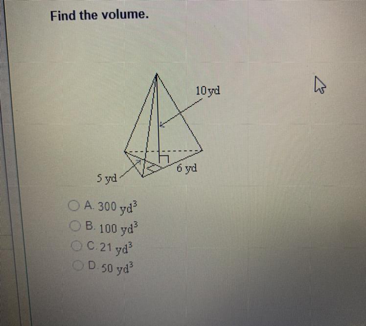 Question 9Find the volume.