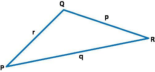 If P, Q, and R are given, as well as the value of p, then explain whether the Law of Sines or the Law