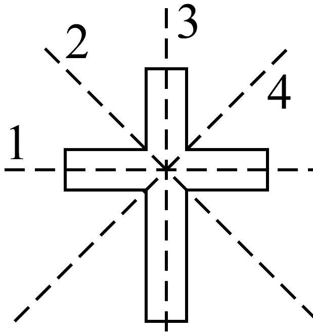 In the picture below, which lines are lines of symmetry for the figure?A. 1 and 3B. only 1C. only 3D.