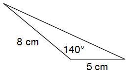 Find the area of the triangle. A. 15.3 cmB. 12.9 cmC. 16.8 cmD. 25.7 cm