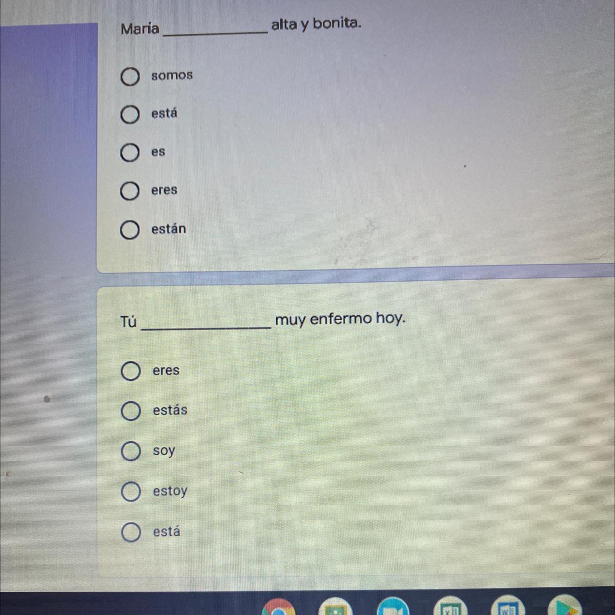 Answer the following w