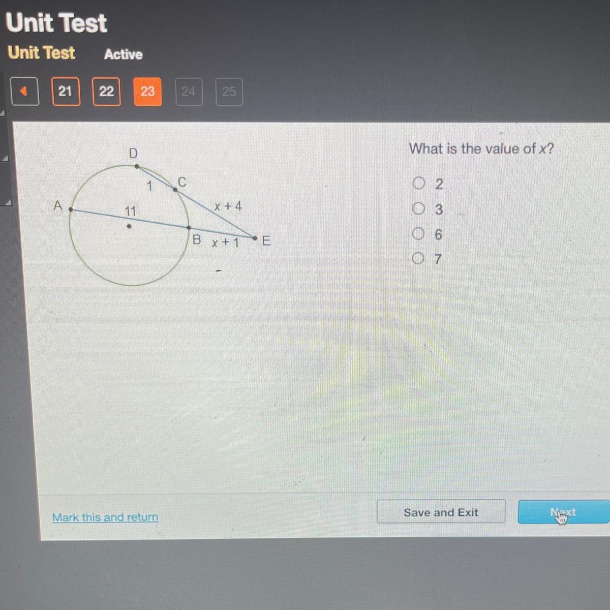 What is the value of x?2367