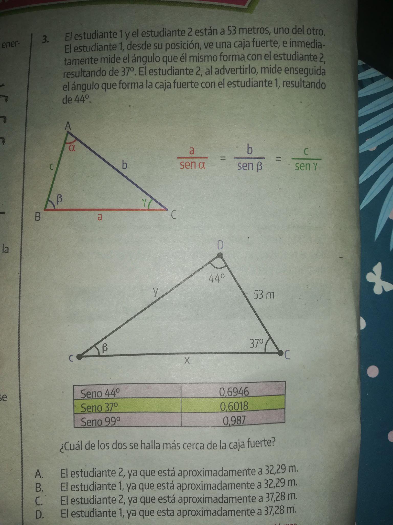 Ayuda es para maana El estudiante 1 y el estudiante 2 estn a 53 metros, uno del otro. El estudiante 1,