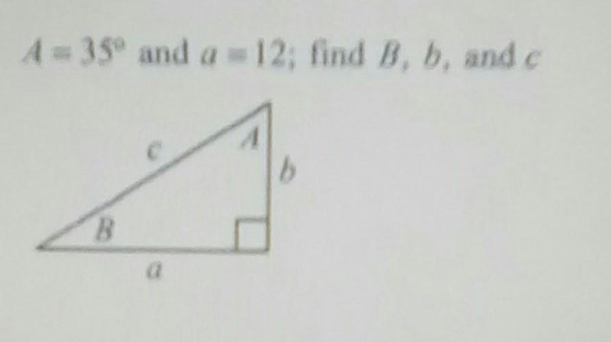 Triangle plz help me find B,b and c