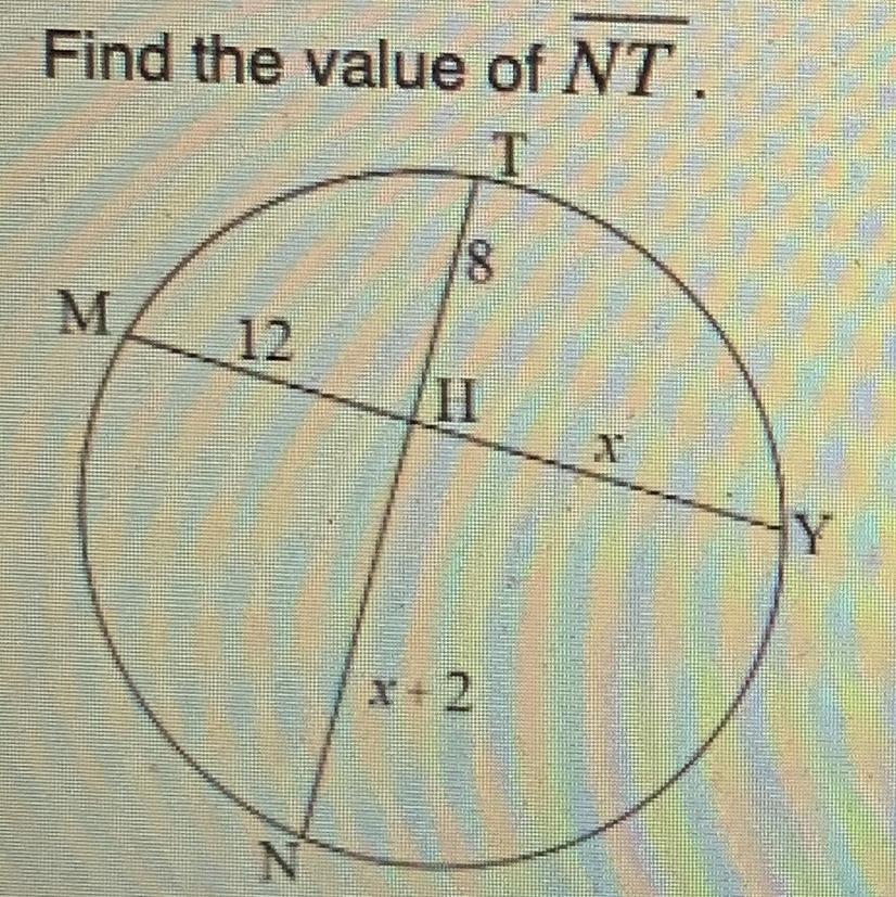 Find the value of NTA. 4B. 14C. 12D. 16
