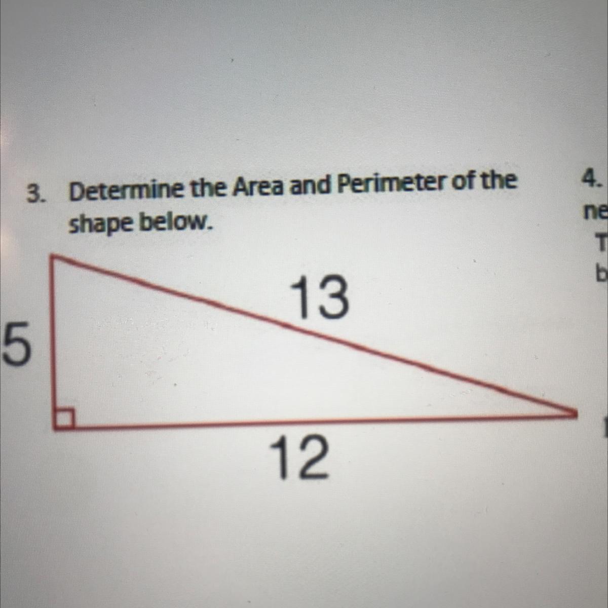 3. Determine the Area and Perimeter of theshape below.13512