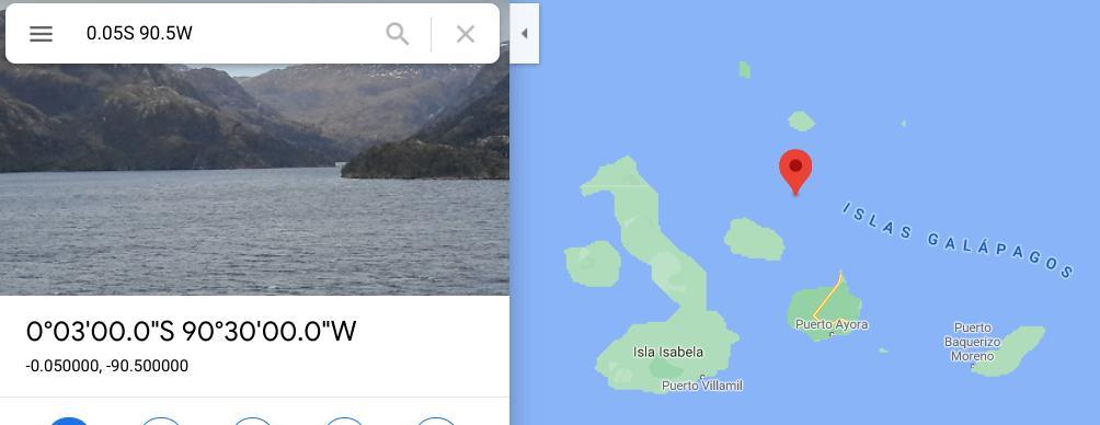 What is the location for these coordinates 0(03)s,90(30)w