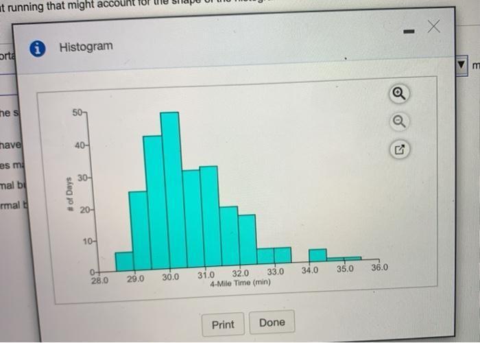 Describe The Distribution And And Summarize The Important Feature. What Is It About Running That Might