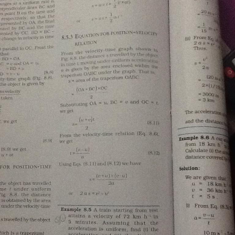 Derive the third equation of motion v2=u2+2as