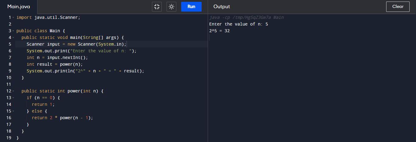 Design A Recursive Algorithm For Computing 2^n For Any Non-negative Integer N Which Is Based On The Following