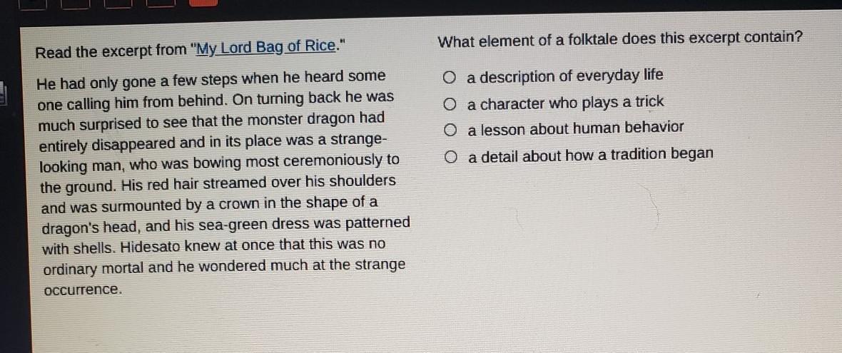 Read the excerpt from "My Lord Bag of Rice." He had only gone a few steps when he heard some one calling