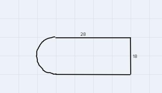 A Rose Garden Is Formed By Joining A Rectangle And A Semicircle. The Rectangle Is 28 Ft Long And 18 Ft