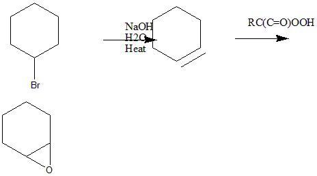 Below is a short reaction sequence. Provide the structure of the two missing organic compounds.