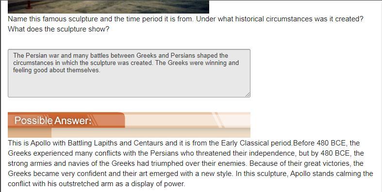 Answer the following question in 3-4 complete sentences. a sculpture showing a man holding his arms out