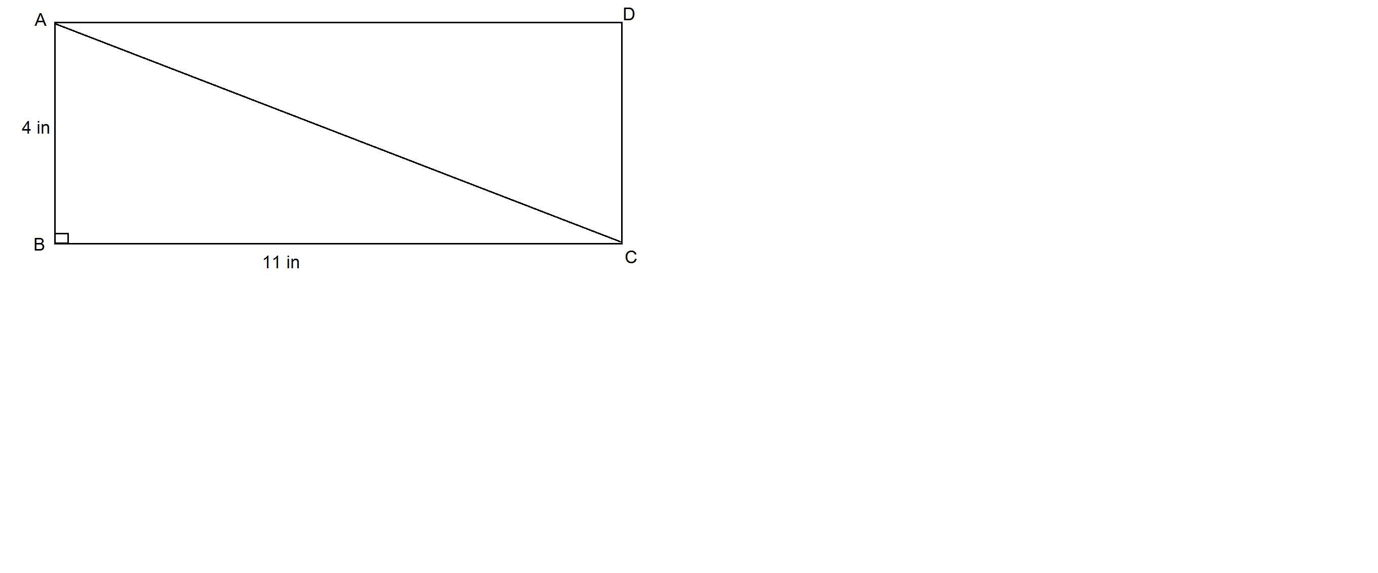 OhtFind the lengthof the diagonal4 in11 in
