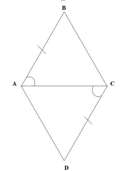What can you say about triangle ABC and triangle CDA?