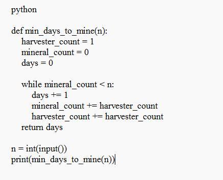 Challenge Asteroid Mining Programming challenge description: You are starting an asteroid mining mission