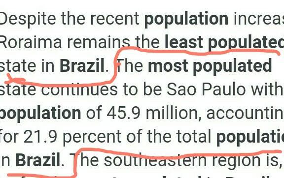 What's The Highest And Lowest Population For Brazil. 