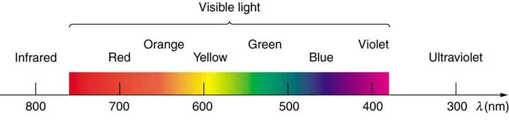 The peak emission of the sun is at wavelengths perceived by the human eye as ______. group of answer