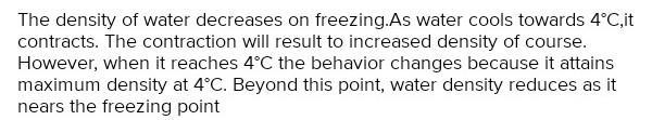 water contracts on freezing is it incorrect or conrrect