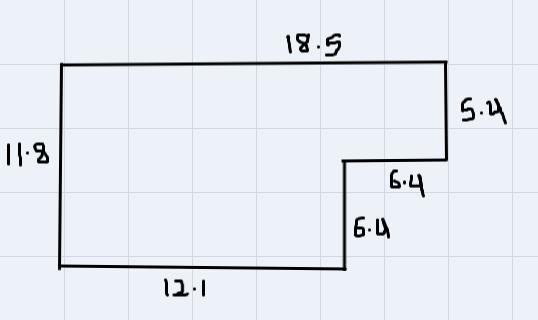 Meg plans to build a fence around her yard. She draws this diagram of the yard.How many meters of fencing