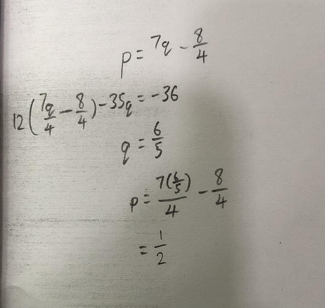 Plz help math question solve for q equation is in pic 