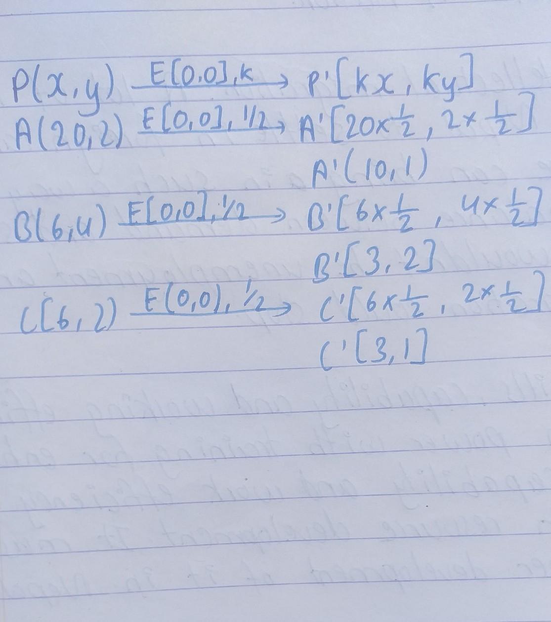 What are the coordinates of the image of ABC after a dilation with center (0, 0) and a scale factor of