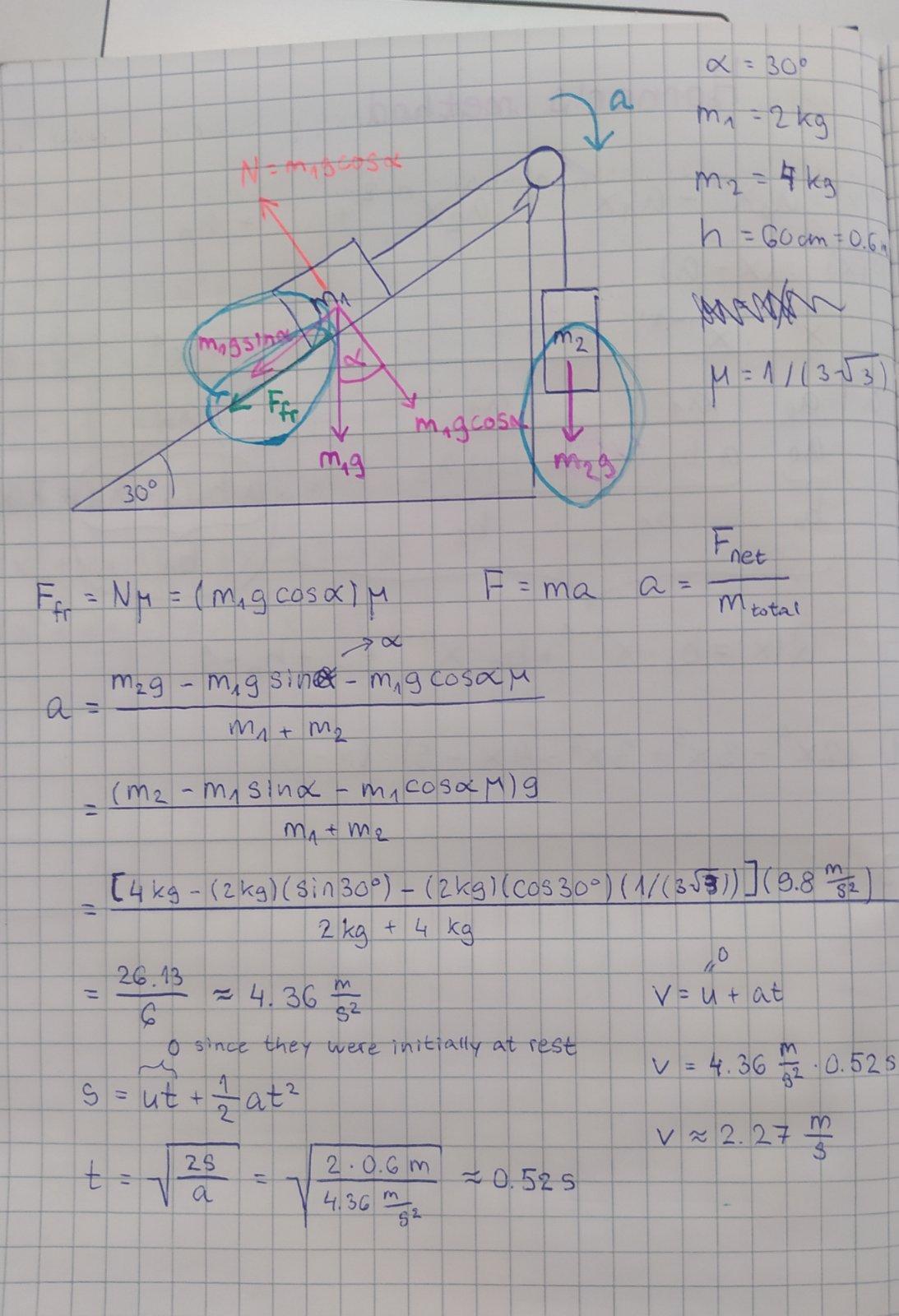 sorry for foreign language, i will still post the photo for visual aid; h=60 cm is the initial height