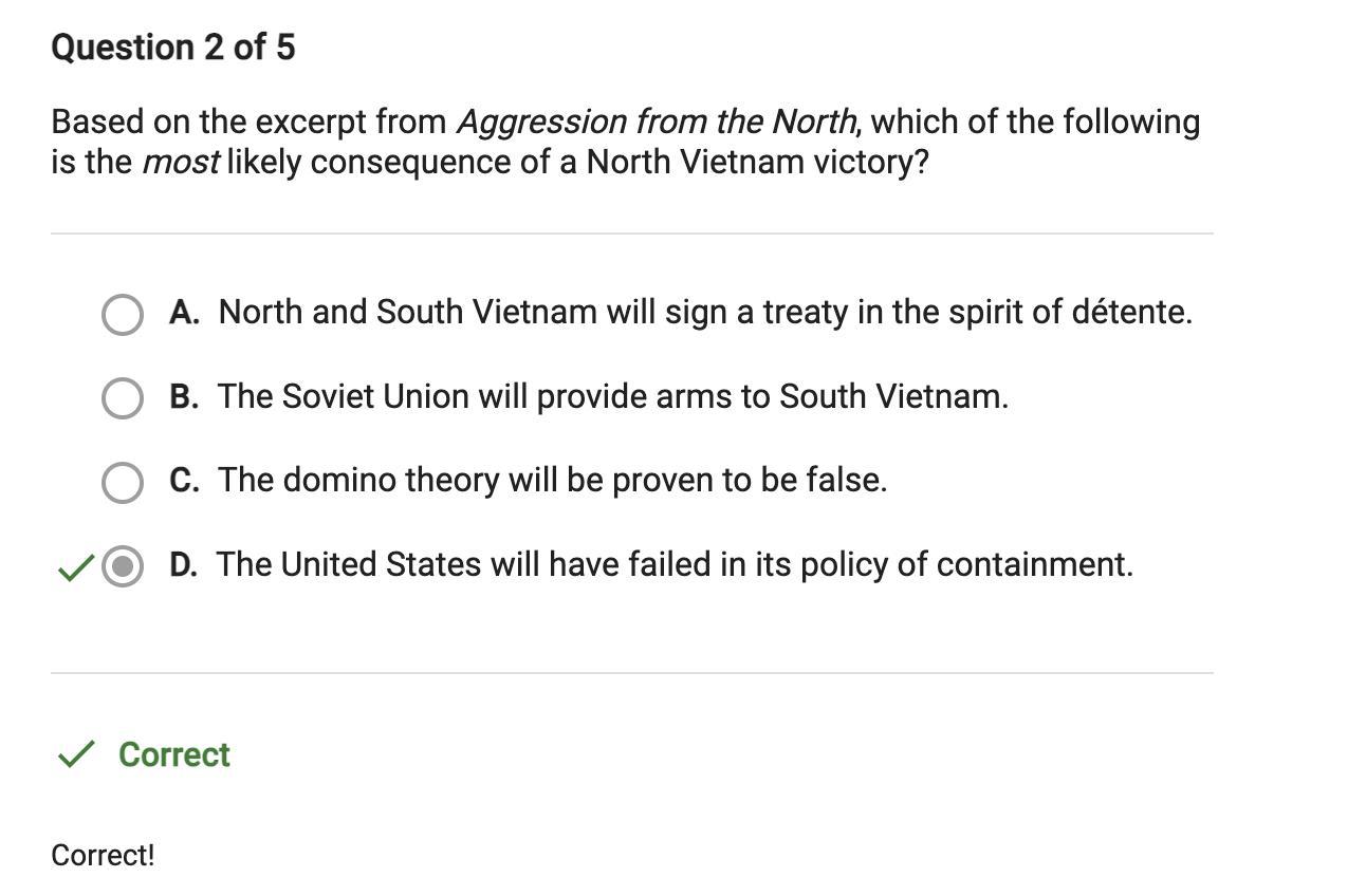 Based on the excerpt from Aggression from the North, which of the followingis the most likely consequence