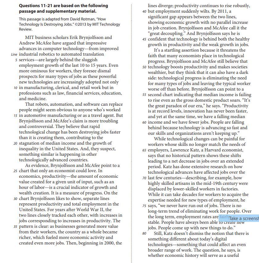 According to Brynjolfsson and McAfee,advancements in technology since approximately theyear 2000 have