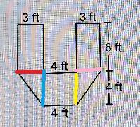 A u-shaped walkway surrounds a garden area. A diagram of the walkway is point shown. Which measure represents