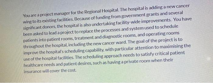 As A Project Manager, What Advantages Could You Have With The Hospital COO Being The Project Sponsor?