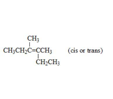 An alkene adds hydrogen in the presence of a catalyst to give 3,4-dimethylhexane. Ozonolysis of the alkene
