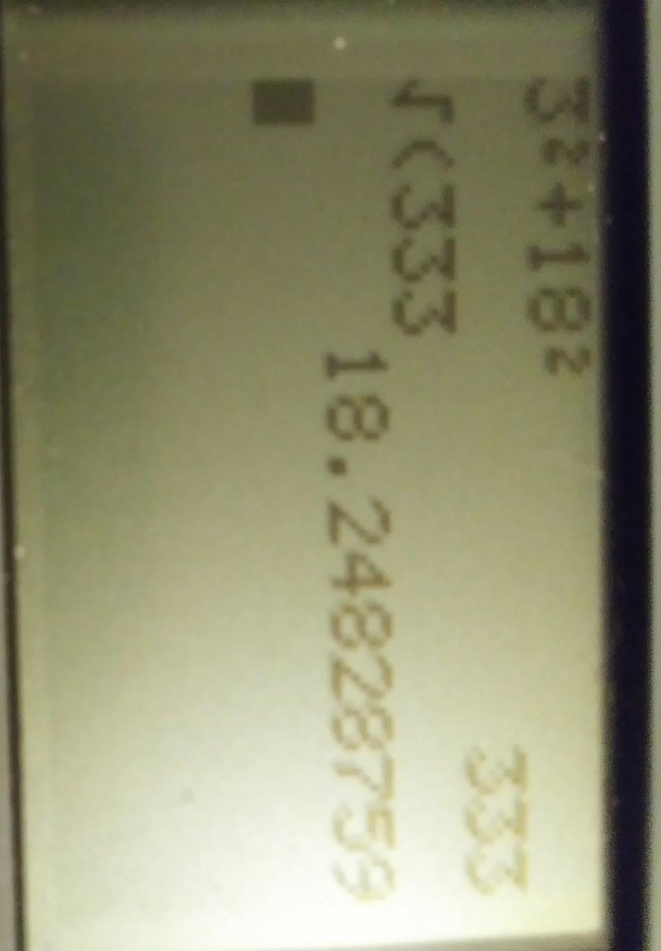 One of the legs of a right triangle measures 3 cm and the other leg measures 18 cm. Find the measure