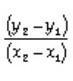 Describe, step-by-step how to find the slope of a line through two points