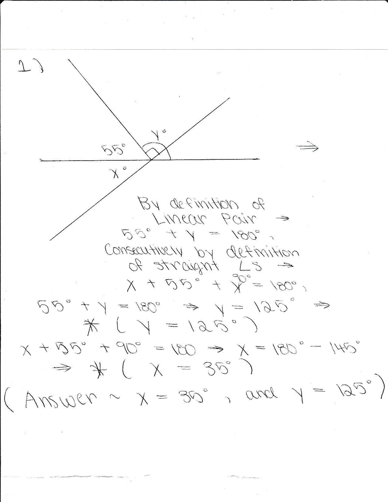 1, Two Lines Meet At A Point That Is Also The Endpoint Of A Ray. Set Up And Solve The Appropriate Equations