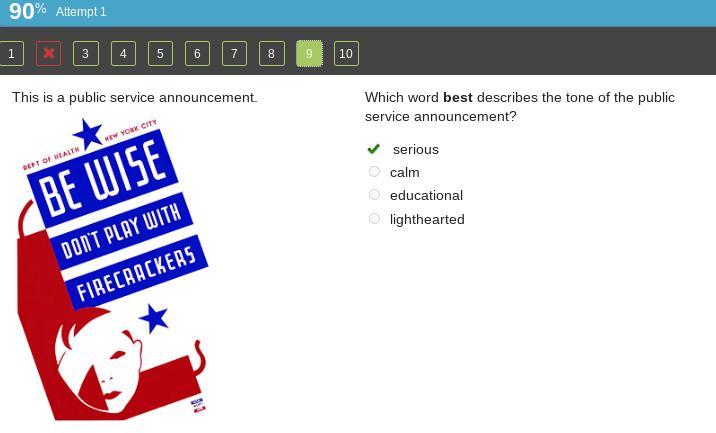 Which Word Best Describes The Tone Of The Public Service Announcement?- Serious- Calm- Edicational-lighthearted