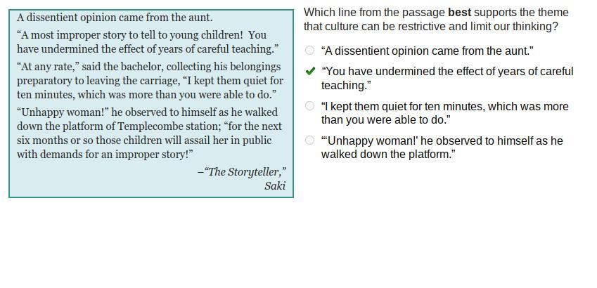 A Dissentient Opinion Came From The Aunt.A Most Improper Story To Tell To Young Children! You Have Undermined