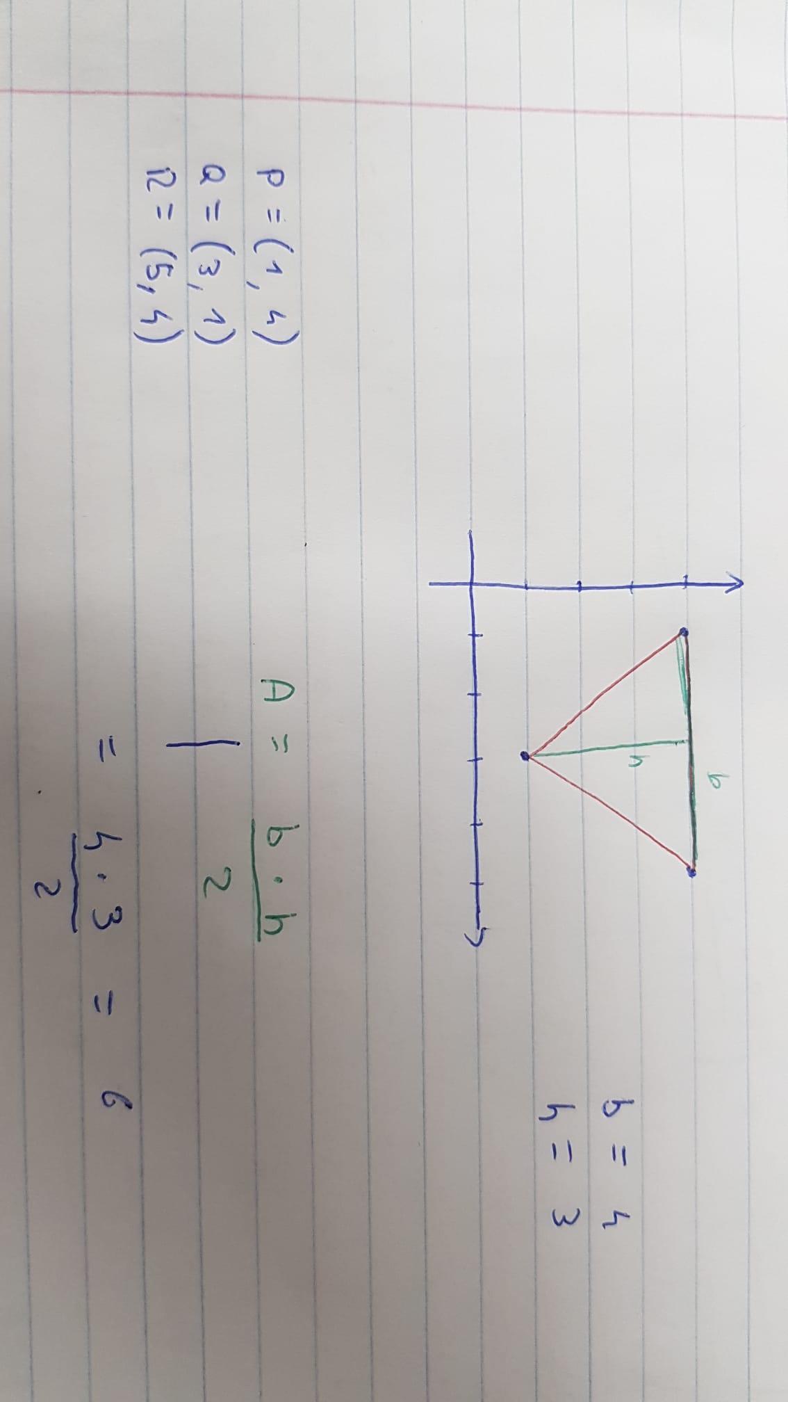 What is the area of Triangle PQR on the grid?A triangle PQR is shown on a grid. The vertex P is on ordered