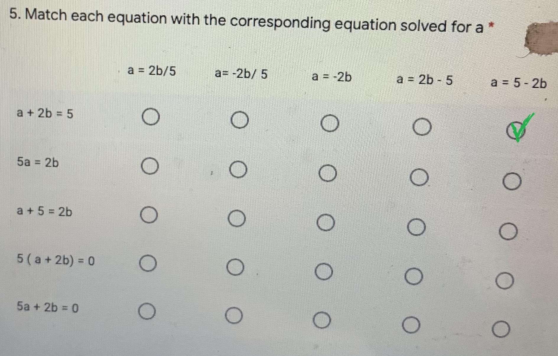 5. Match Each Equation With The Corresponding Equation Solved For A *