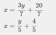 7x-3y=20y=5x-4solve for x and y