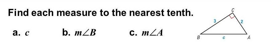 Find the length of segment C as well as mA and mB. Write your answer rounded to the nearest tenth.