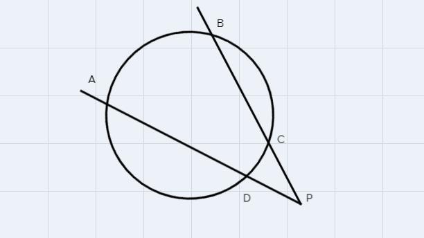 In the circle below, if arc AB = 96 and arc CD = 28 , find the measure of &lt; BPA.