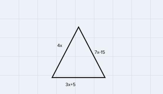 What Is The Length Of Each Side Of This Equilateral Triangle? A 2.5 C 15 B5 D 20 7x - 15. One Side Is