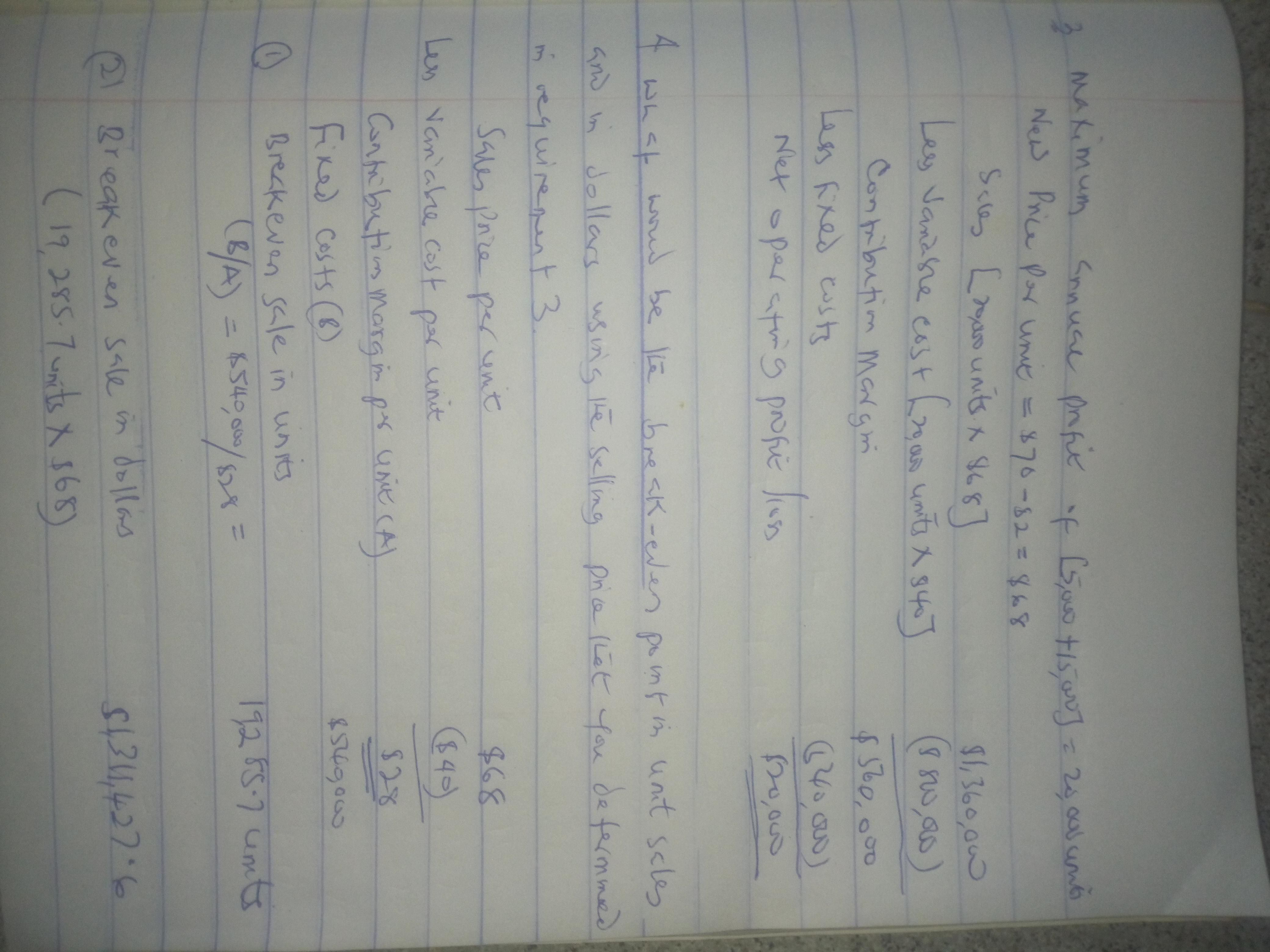 What Was This Product's Net Operating Income (loss) Last Year? Last Year Minden Company Introduced A