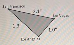 On a map, San Francisco, Las Vegas, and Los Angeles form a triangle whose sides areshown in the figure