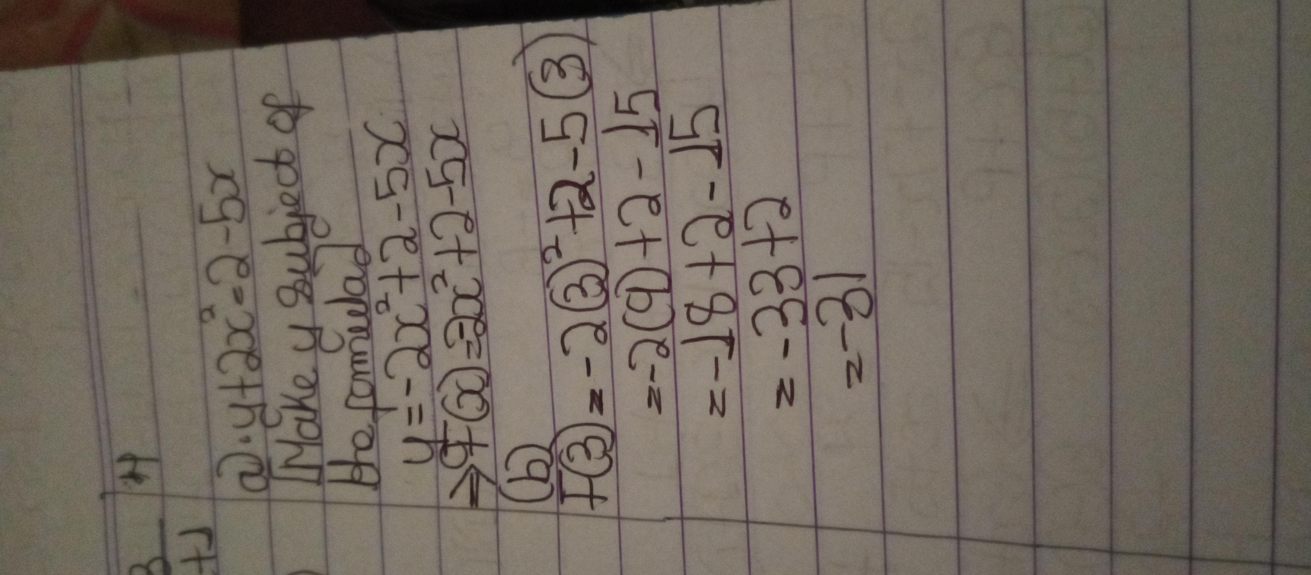 Solve For Y In Terms Of X